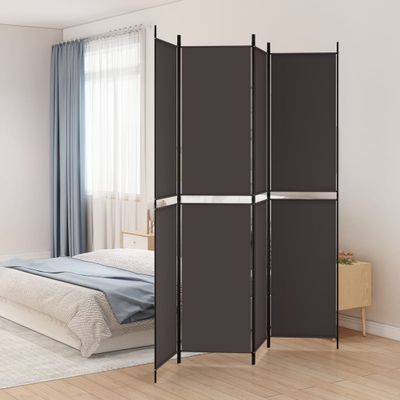 vidaXL 4-panelový paraván hnedý 200x220 cm látkový
