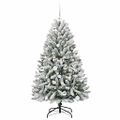 vidaXL Umelý Sklápací Vianočný Stromček 150 LED Zelená a biela 150 cm
