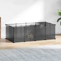 vidaXL Klietka pre malé zvieratá čierna 144x74x46,5 cm PP a oceľ