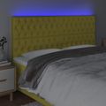 vidaXL Čelo postele s LED zelené 180x7x118/128 cm látka