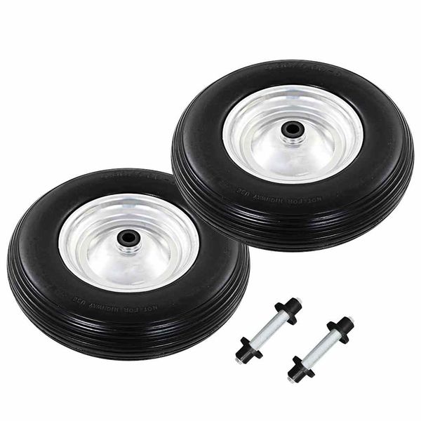 vidaXL Kolesá na fúrik z PU s nápravami 2 ks 4.00-8 390 mm