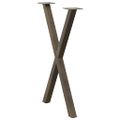 vidaXL Nohy k jedálenskému stolu v tvare X, 2 ks, prírodná oceľ, 50 x (72-73) cm, oceľ