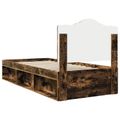 vidaXL Rám postele Dymová dub 100 x 200 cm Masívne borovicové drevo