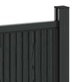 vidaXL Diel plotu 4 ks 705 x 186,5 cm WPC a hliník Čierna