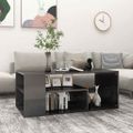 vidaXL Konferenčný stolík lesklý sivý 100x50x40 cm drevotrieska