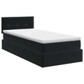 vidaXL Polohovací postel s matrací Čierna 80 x 200 cm Zamat