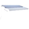 vidaXL Voľne stojaca ručne zaťahovacia markíza 350x250 cm, modro biela
