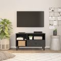 vidaXL TV skrinka, čierna 80x33x46 cm, mangový masív