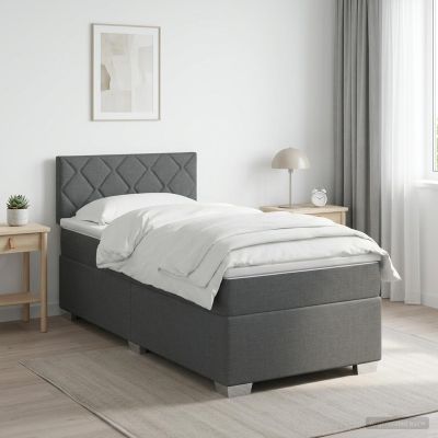 vidaXL Posteľ boxspring s matracom Tmavosivá 90 x 190 cm Látka