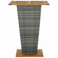 vidaXL Barový stôl sivý 80x80x110 cm polyratan a akáciový masív