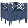 vidaXL Záhradný kvetináč s kolíkmi modrosivý 43,5x43,5x43,5 cm PP