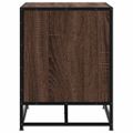 vidaXL Lavica na topánky hnedý dub 84x40x53,5 cm kompozitné drevo+kov
