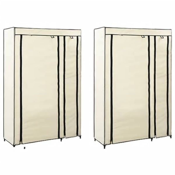 vidaXL Skladacie šatníky 2 ks krémové 110x45x175 cm látkové