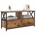 vidaXL TV skrinka Staré drevo 90 x 33 x 45 cm Inžinierske drevo a oceľ