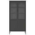 vidaXL Vysoká skrinka čierna 90x40x180 cm sklo a oceľ