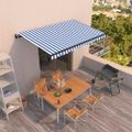 vidaXL Automatická zaťahovacia markíza 450x300 cm modro-biela