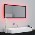 vidaXL LED kúpeľňové zrkadlo čierne 90x8,5x37 cm akryl