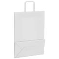vidaXL Papierové tašky 250 ks s rúčkami, biele, 26x12x35 cm