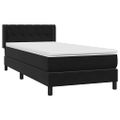 vidaXL Posteľný rám boxspring s matracom čierny 80x220 cm zamat