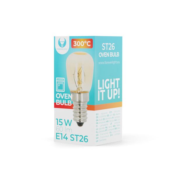 Oven Light bulb E14 ST26 15W 230V 60lm 300° Forever Light
