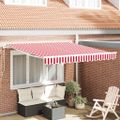 vidaXL Sklopná markíza Červená 350 x 250 cm Polyester a hliník