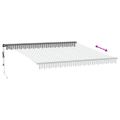 vidaXL Automaticky zaťahovacia markíza LED antracit a biela 400x350 cm