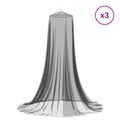 vidaXL Sieť proti komárom na posteľ 3 ks 156 mesh Čierna ⌀56 x 220 cm