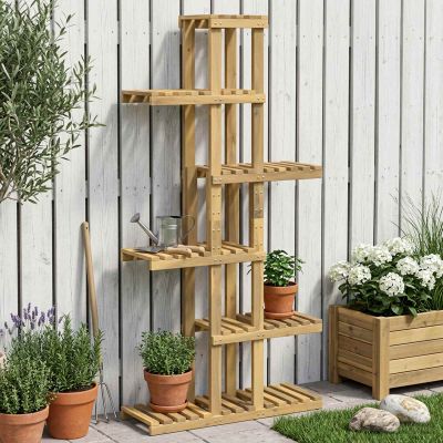 vidaXL Stojan na rastliny Biela 68 x 23,5 x 140 cm