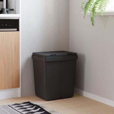 vidaXL Dvojitý kôš antracitový 2x25 l