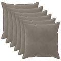 vidaXL Poťah na podložku 6 pcs HOUTEN Svetlosivá 80 x 80 cm Zamat