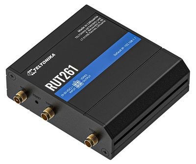 Teltonika RUT261 průmyslový router   1x LAN, 1x WAN, 1x SIM, LTE, Wi-Fi 4 Router, 4G LTE Cat 6, dual Ethernet 10/100 Mbps, Wi-Fi 4, 1× SIM, digitální I/O, RutOS, -40 až +75 °C, 83 × 25 × 74 mm