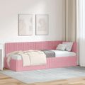 vidaXL Rohový rám postele s čelnou doskou Ružová 80 cm x 200 cm Zamat
