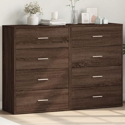 vidaXL Komody 2 ks hnedý dub 60x31x84 cm kompozitné drevo