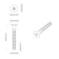 vidaXL Hlava skrutky s krytom 12 ks Strieborná M7 x 40 mm Oceľ