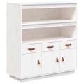 vidaXL Vysoká skrinka biela 100x40x108,5 cm masívna borovica