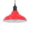 VidaXL Závesná lampa výškovo nastaviteľná E27 lesk červená Ø 31 cm kov
