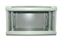 RACK 19" nástenný ZETA 6U 600x450 RAL7035, dvere sklo na samozostavenie, sivý