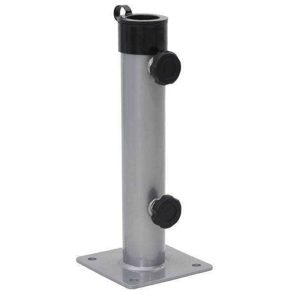 vidaXL Podstavec na slnečník pre tyč Ø38/48 mm strieborný oceľ