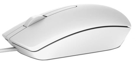 Dell MS116/Kancelárska/Optická/1 000 DPI/Drôtová USB/Biela