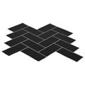 vidaXL Dlaždica herringbone 10 ks Čierna 30 x 30 cm Polyuretán a PET