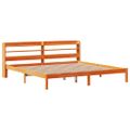 vidaXL Posteľný rám s čelom voskovo hnedý 200x200 cm borovicový masív