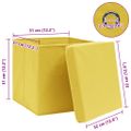 vidaXL Úložné boxy s vekom 4 ks, žlté 32x32x32 cm, látka