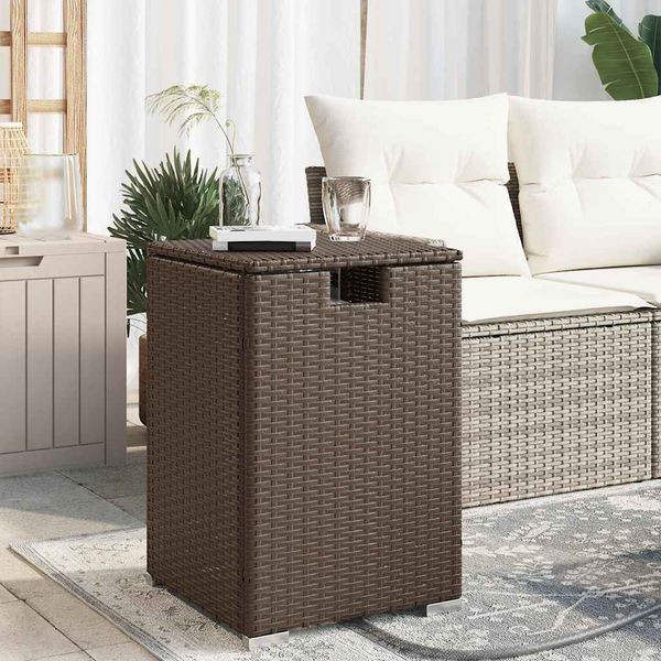 vidaXL Stolík na zakrytie propánovej fľaše hnedý 40x40x60 cm polyratan