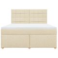 vidaXL Posteľný rám boxspring s matracom krémový 180x200 cm látka
