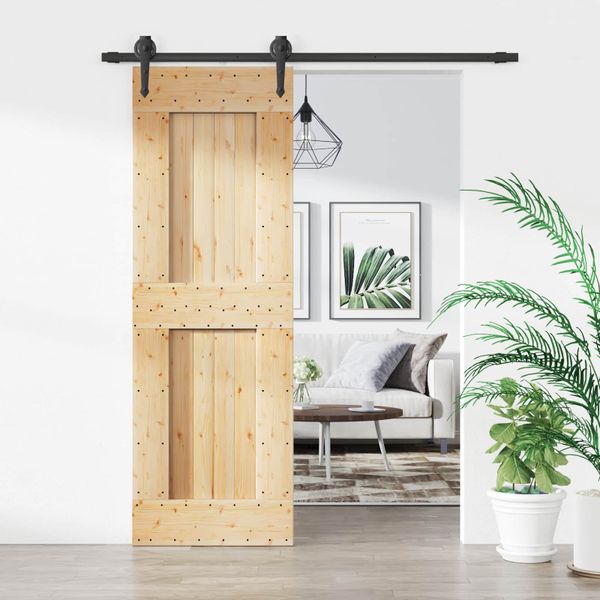 vidaXL Posuvné dvere Prírodná a čierna 70 x 210 cm