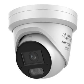 Hikvision 8MPix IP Turret Hybrid ColorVu AcuSense kamera; LED/IR 30m, WDR 130dB, audio, alarm, IP67, blikač