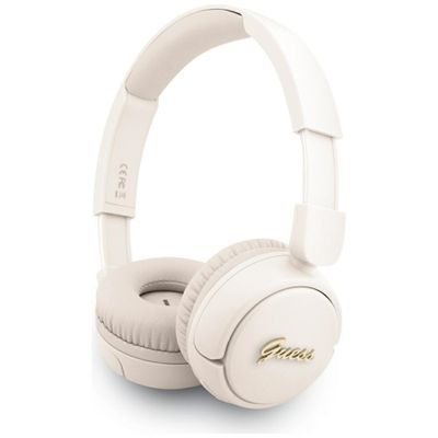 Guess bezdrôtové slúchadlá BT HEADPHONES SCRIPT METAL LOGO béžová
