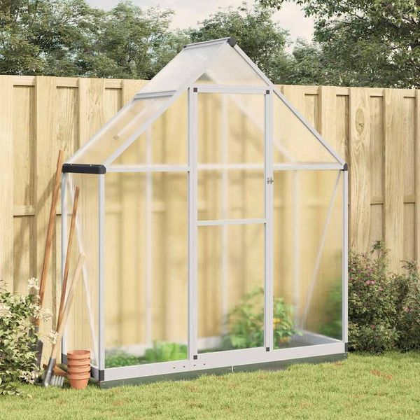 vidaXL Skleník so základovým rámom strieborný 169x58x202 cm hliník