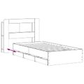 vidaXL Posteľový rám s úložným priestorom a čelom Biela 75 x 190 cm