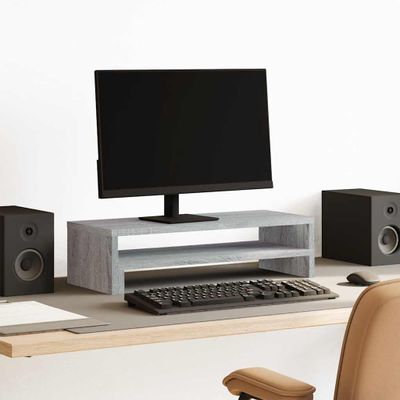 vidaXL Stojan na monitor sivý dub sonoma 54x22x15 cm kompozitné drevo